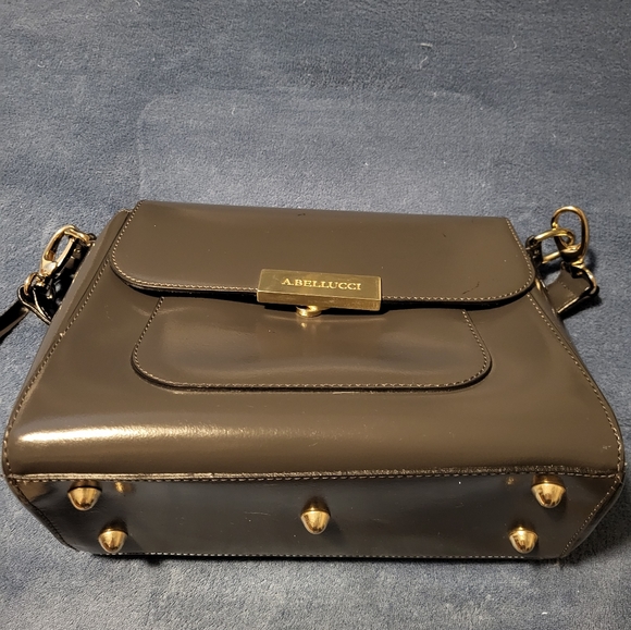 Grey green leather shoulder bag - Picture 2 of 6